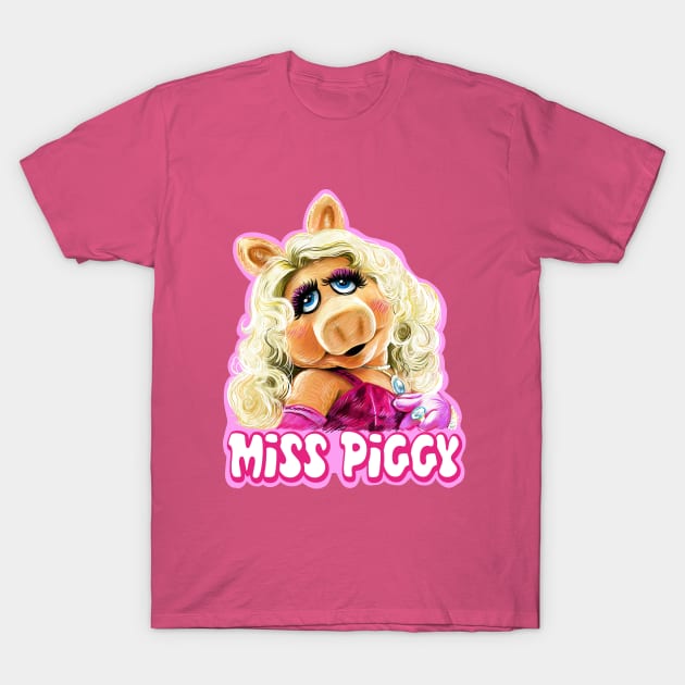 Miss Piggy - The Muppets Fan Art T-Shirt by CatsandBats